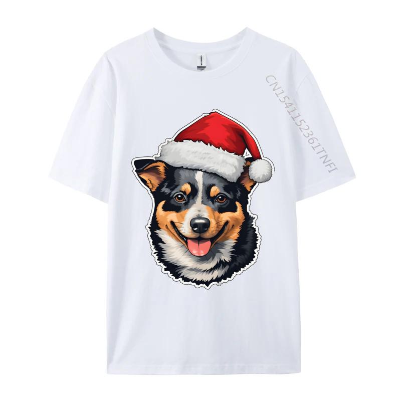 Christmas Australian Cattle Dog TShirt Kawaii Style Winter Tops Tees For Men Special 100 Cotton Fabric