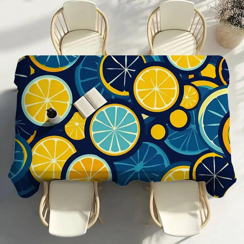 Tovaglia Limone Estiva Impermeabile Poliestere Coperta da Picnic Copritavolo da Campeggio Rettangolare Estetico Decorazione Tavolo da Cucina/Pranzo