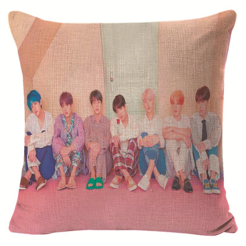 BTS Presente para Fã Capa de Almofada Decorativa para Sofá