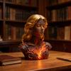 Blazing Maiden Figurine Flame Girl Bust Statue Resin Sculpture Home Office Desktop Artistic Decoration Ornament