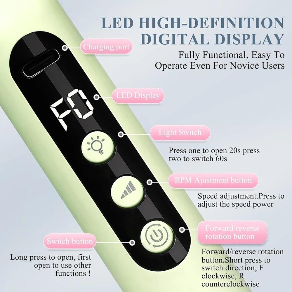 Two-in-one Nail Polish Pen Nail Fast Drying Light Therapy Lamp Handheld Portable Nail Remover & Polisher Nail Tools Set