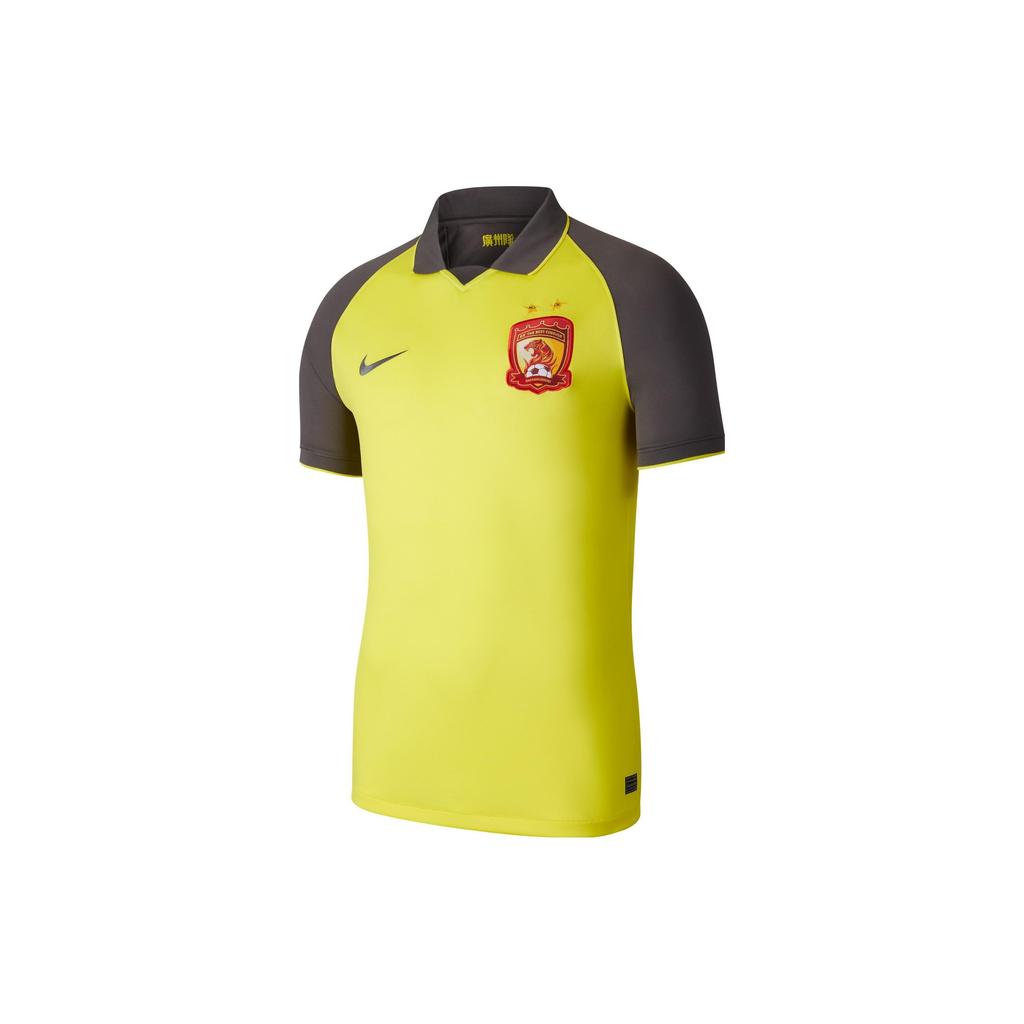 Nike Collared Colorblock Casual Pullover Short-Sleeve Football Shirt Fan Edition 2020/2021 Season Men Tops Opti-Yellow Lightning-Grey CI7641-732