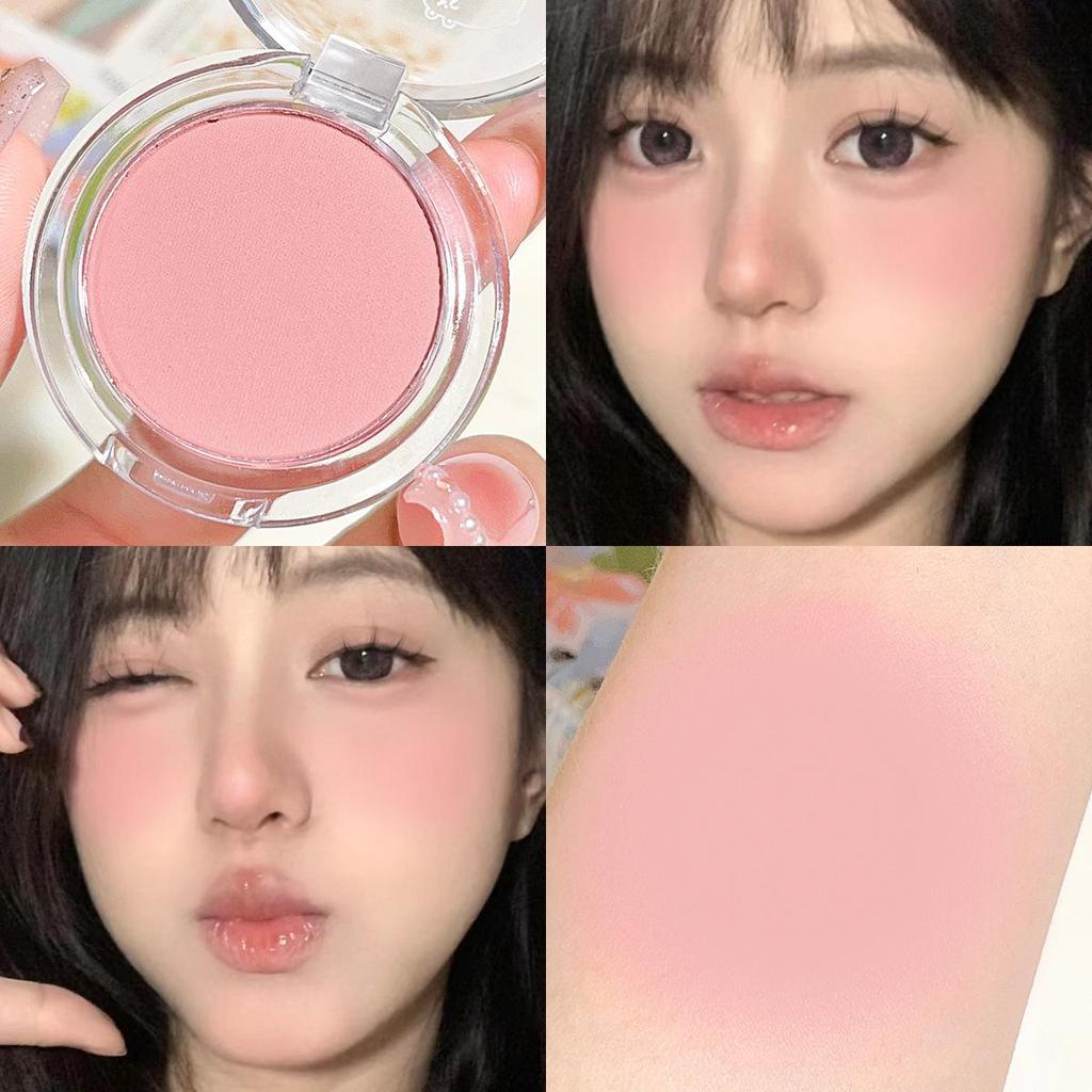 Face Blusher Matte Natural Cheek Tint Brighten Face Waterproof Face Contouring Cosmetics Blush Powder Soft Female Makeup 1pcs