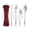 Compact Stainless Steel Cutlery Set: Spoon, Fork, Chopsticks, Knife - Ideal for Outdoor Travel