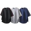 Men's Summer Color Block Striped Ice Silk T-Shirt - Breathable, Lightweight, Versatile Casual Top