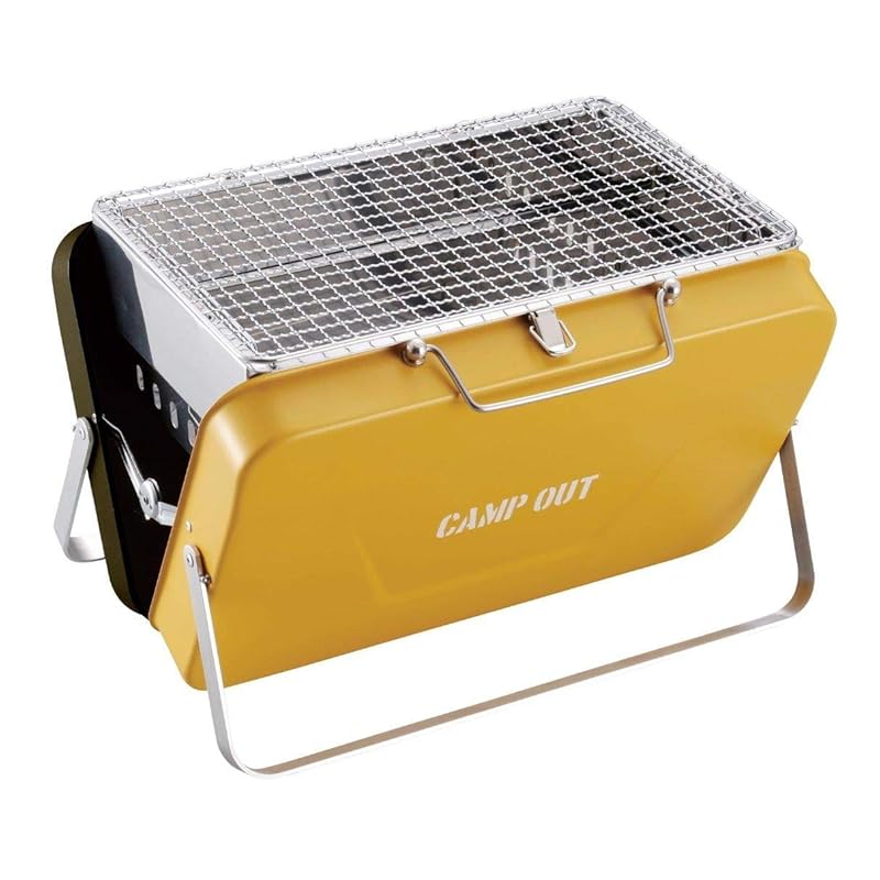 

[CAPTAINSTAG] camp out barbecue stove grill V type fire grill Old yellow x olive UG-74