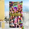 Demon Hunter Girls Personalized Name Beach Towel Super Soft & Absorbent Suitable for Swimming Gym Camping Yoga Vacation