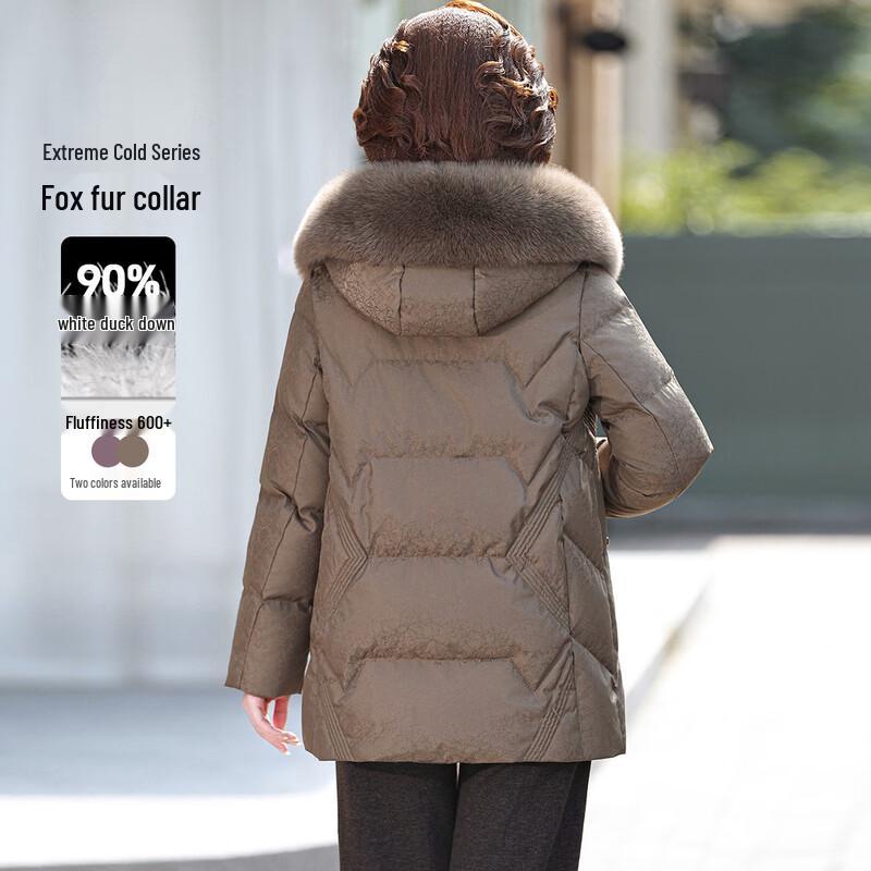 WoXue Women's 2025 Winter Thickened Mid-Length Hooded Duck Down Jacket