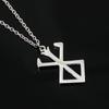 Anime Berserk Stainless steel Logo Necklace Guts Sword Logo Pendants Unisex Costume Jewelry Decoration Necklace Halloween Gift
