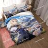Genshin Impact Game Anime Bedding Set Printed Bed Set With Pillowcase Bed Duvet Cover Soft Single Double Queen Super King Size