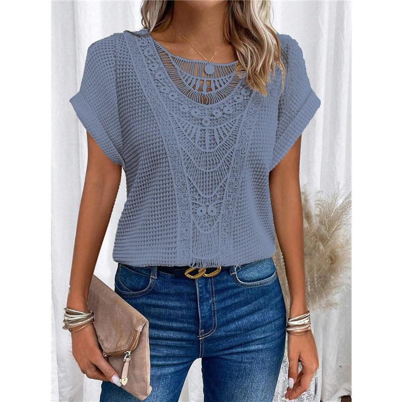 Lace Patchwork Short Sleeve T-shirt