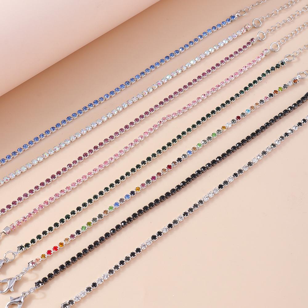 Exquisite Cubic Zirconia Bracelets for Women Silver Color Rhinestone Bracelet Chain Girls Party Holiday Jewelry Gifts