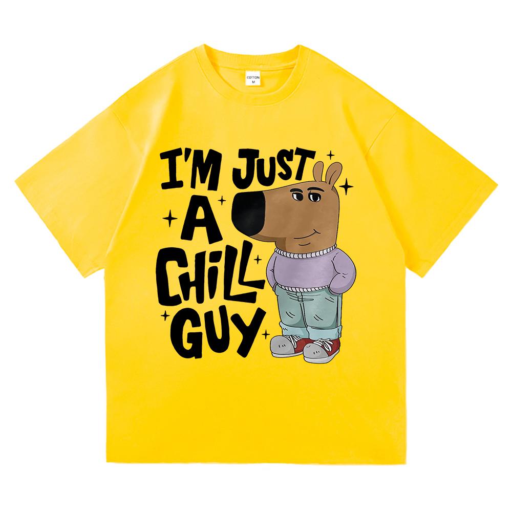 Ich bin nur ein entspannter Typ T-Shirts Sommer Mode Männer/Frauen Ästhetisch Lustig Niedlich T-Shirt Hohe Qualität Cartoon Vintage Baumwoll T-Shirt