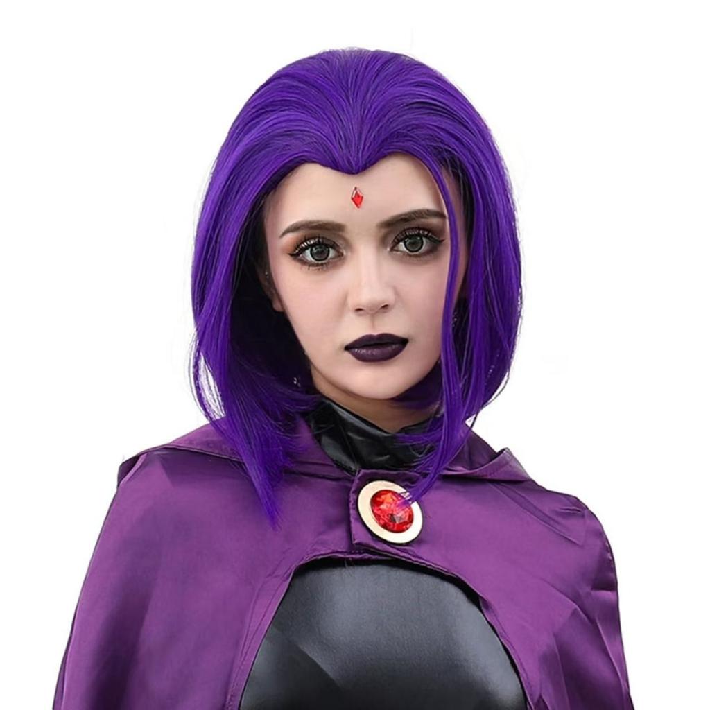 Teen Titans Raven Cosplay Costume, Woman's Costume, Magic Girl Fighting Body, Set Complete with Purple Hooded Cape