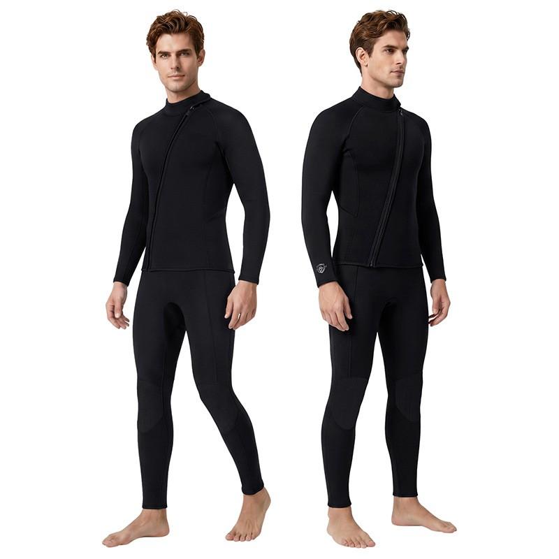 2mm Neoprene Wetsuit Top Pants Set Women Men Warm Long Sleeve Dive Suit Surfing Snorkeling Swimsuit