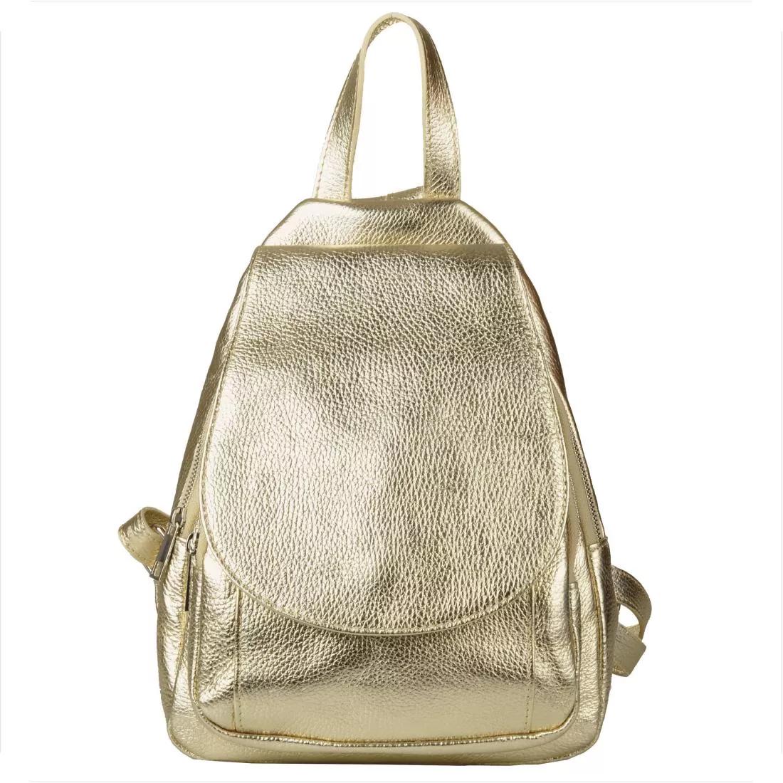 Genuine leather backpack Italian gold Borse
