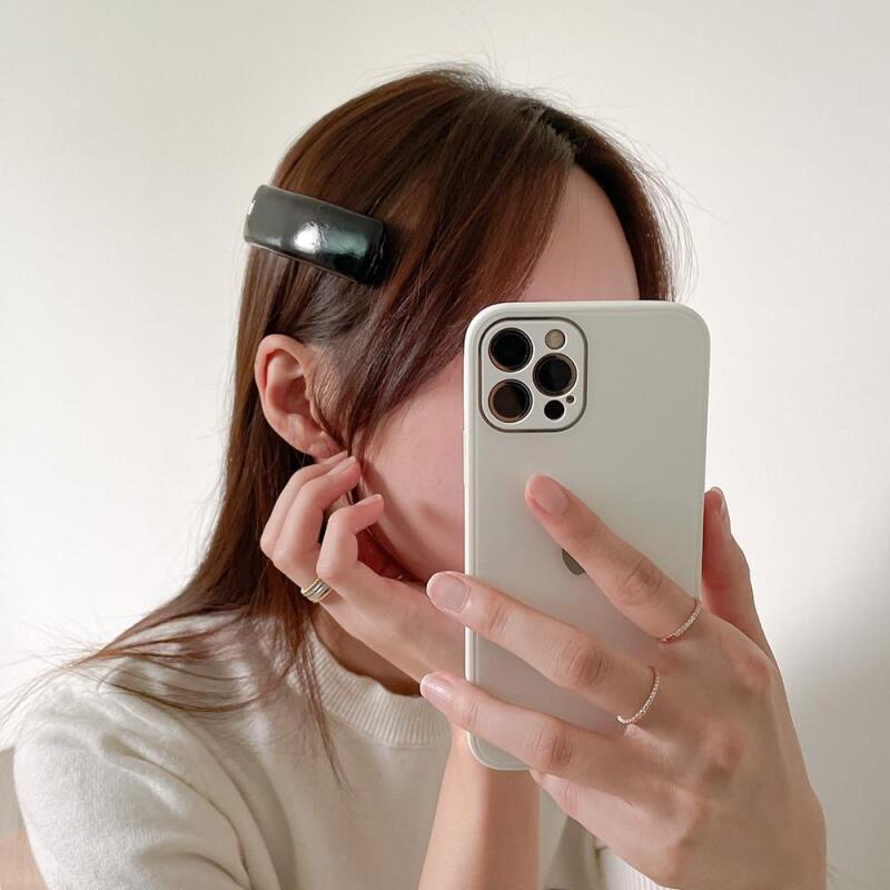 Women s Simple Modern Glossy Plain 4-Color Hairpin A25676_White