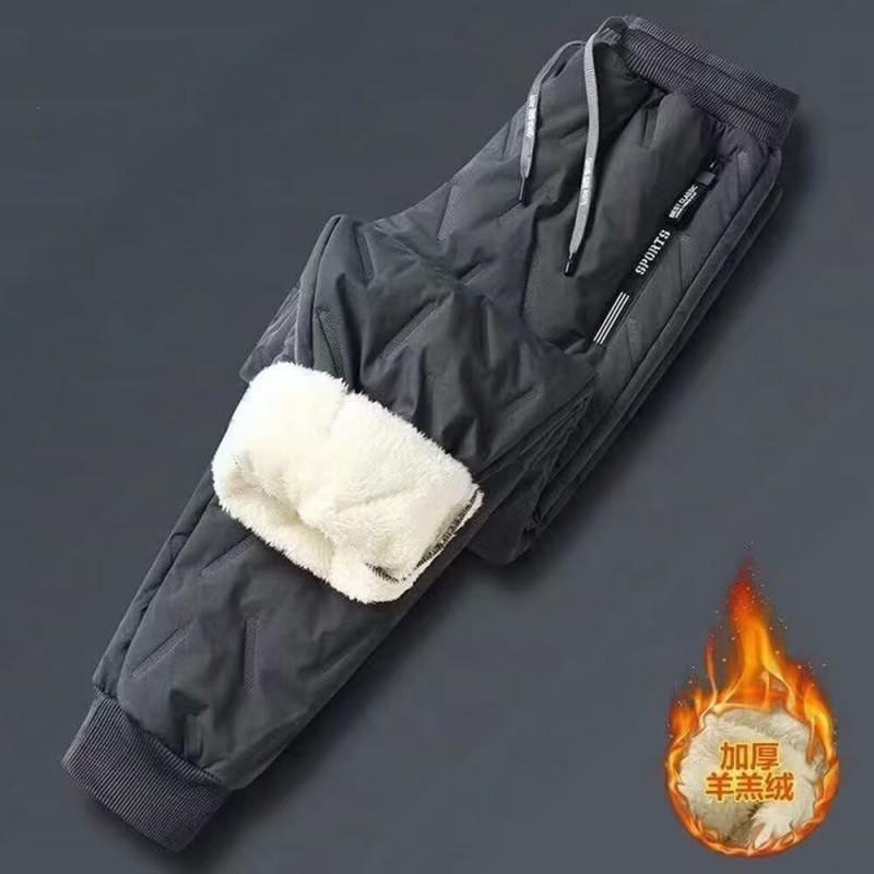 Mens Winter Fleece Lined Pants Outdoor Warm Windproof Waterproof Athletic Casual Trousers