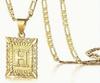 Collana con Ciondolo 26 Lettere Placcata Oro con Catena Spessa