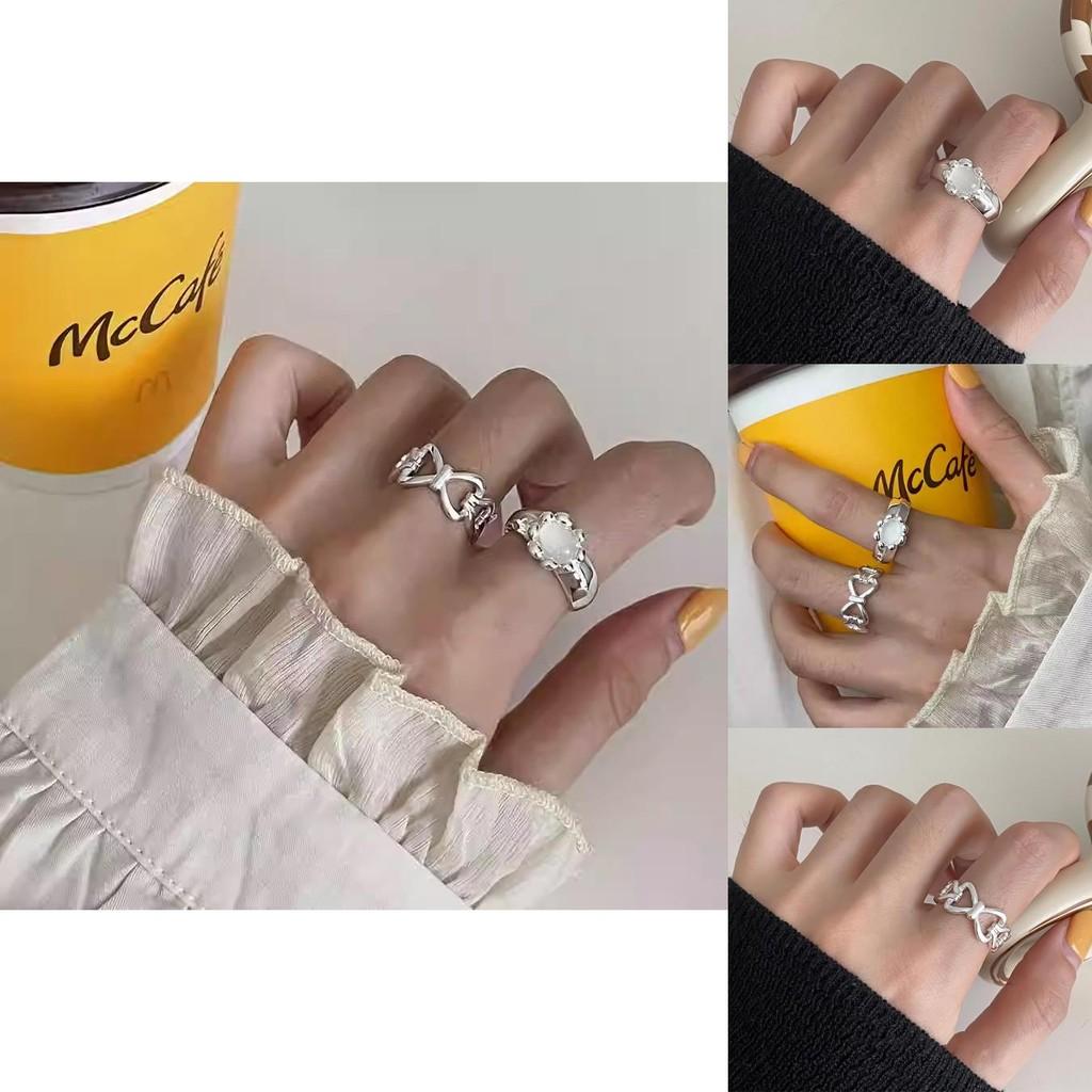 Womens Copper Contemporary Ring Featuring Adjustable Hollow Bow And Cat Eye Stone