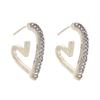 Trendy Love-Shaped Cubic Zirconia Stud Earrings – Stylish & Unique Design with High-End Appeal