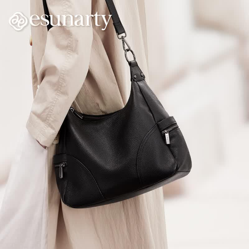 ESUNARTY Women s Genuine Leather Crossbody Bag
