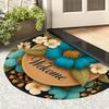 1Pcs Floral Welcome Semi Circle Welcome Doormat Non-Slip for Outdoor Patio Porch Kitchen Bathroom Entryway Floor Mat