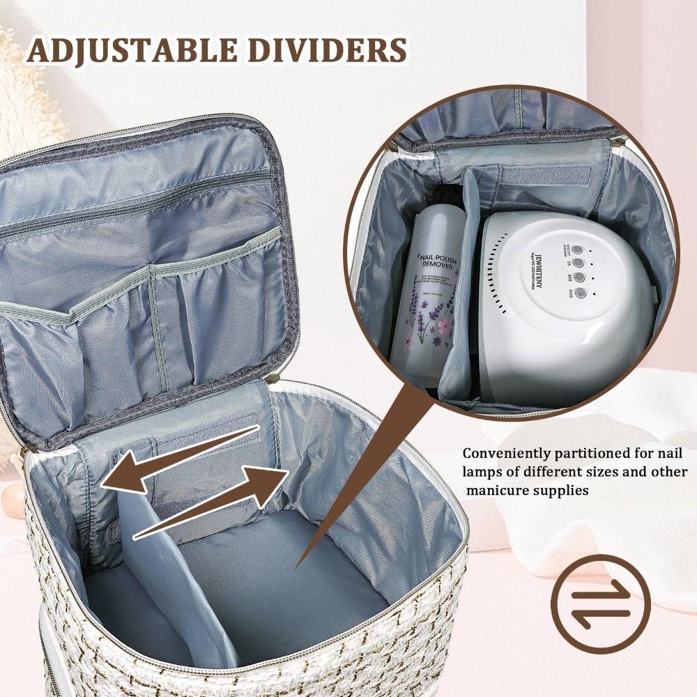 Adjustable Dividers Nail Polish Storage Bag Double-Layer Nail Kit Bag  Nail Stuff