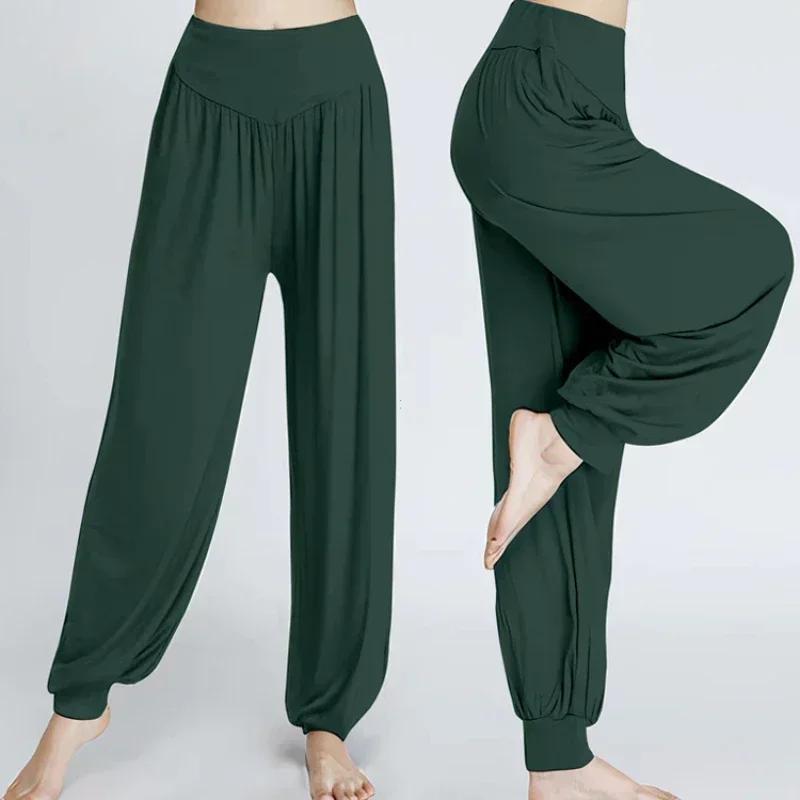 Spring Summer Women's Elastic Loose Casual Cotton Soft Yoga Sports Dance Pants Comfortable and Breathable