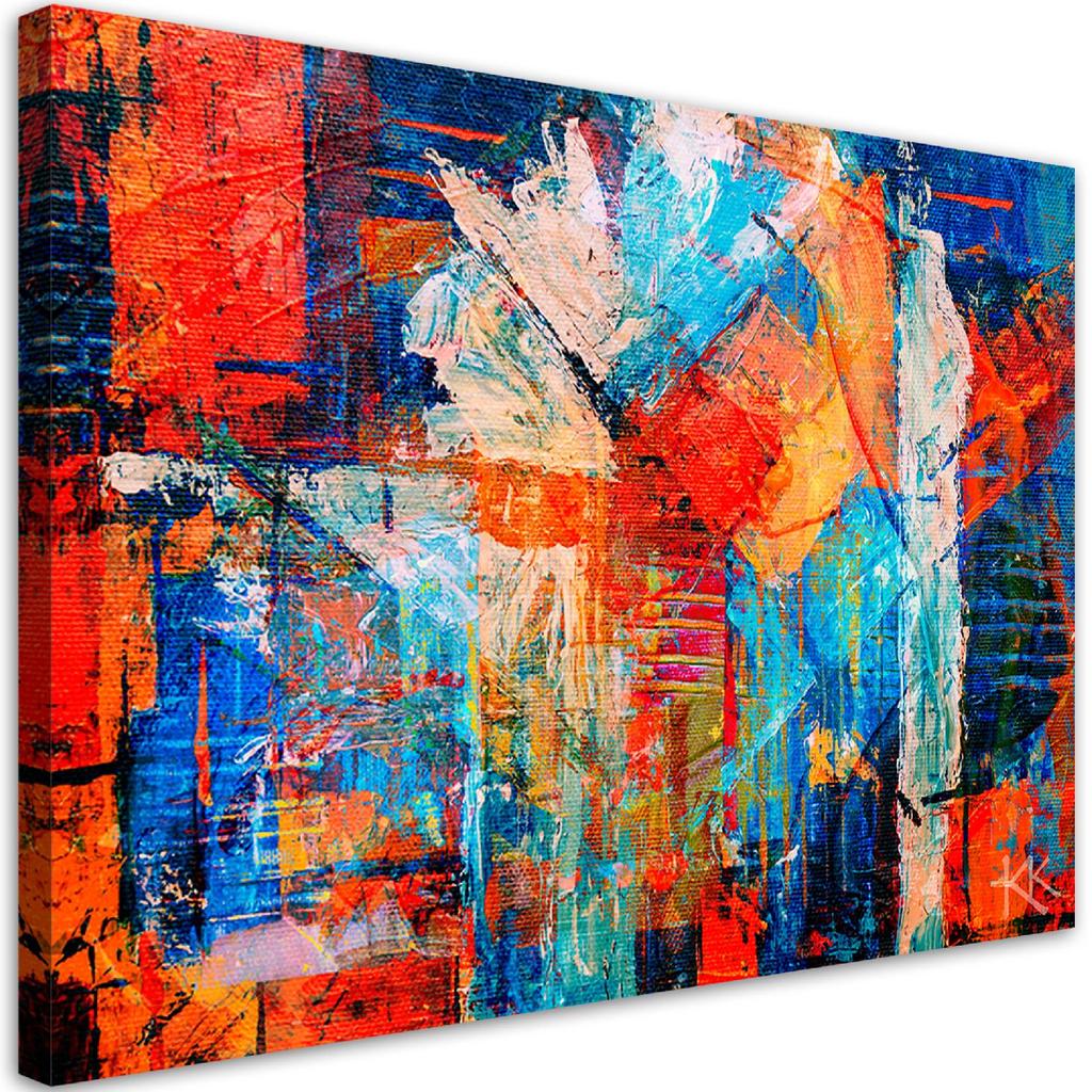 Canvas Print, Orange Abstract Hand-painted