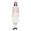 LEDIN Summer Off-White Straight Midi Skirt