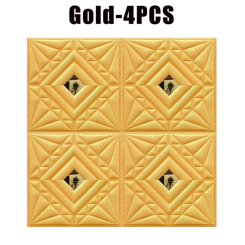 30x30CM DIY 3D Wall Panels Stickers Self Adhesive Waterproof Wallpaper Retro Sticker for Home Living Room Bathroom Decoration