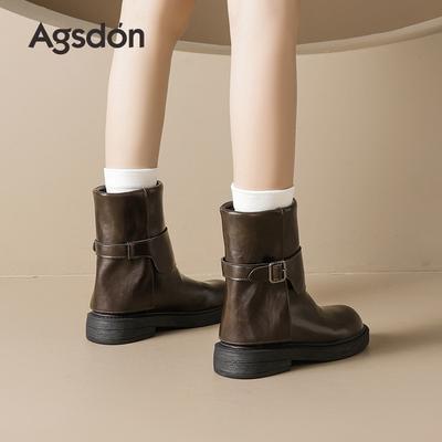 Martin Boots New Autumn and Winter Short Boots Platform-soled Retro Maillard Brown Knight Boots
