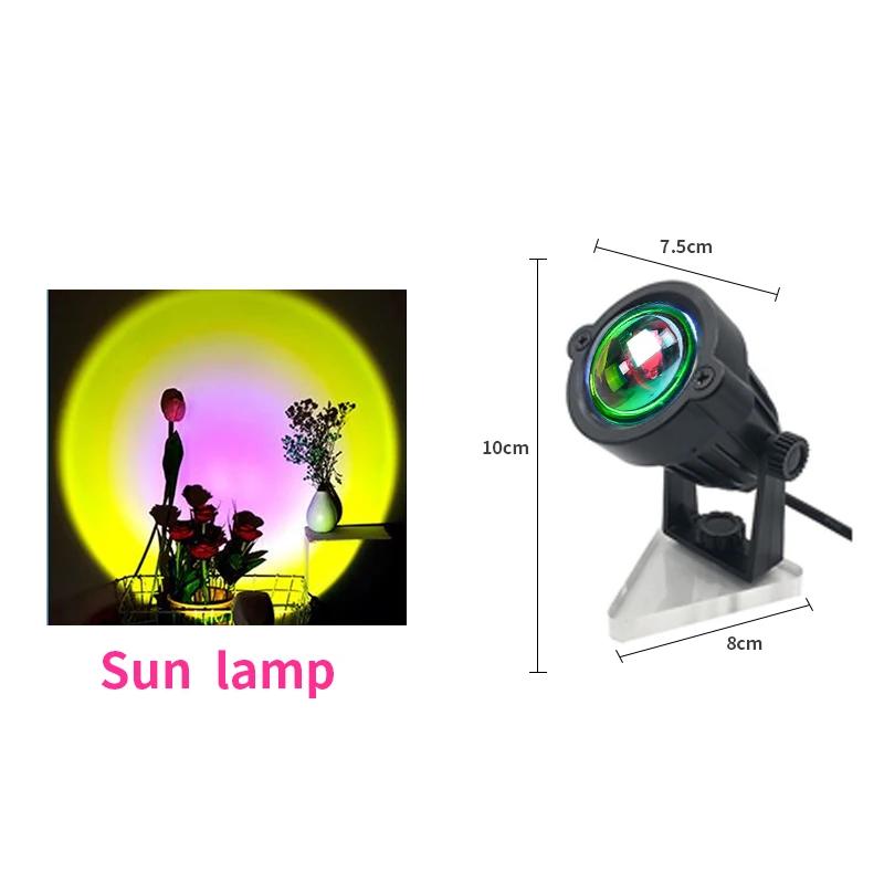 Sunset Projector Atmosphere Led Night Lights Bedroom Coffee Shop Bar Decor Light Kids Bedroom Cute Night Sunset Projection Lamp