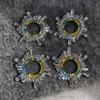 Silver Needle Niche Fashion Rhinestone Geometric Stud Earrings: Light Luxury, High-End Feel, Exaggerated Design for Women.
