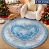 Christmas Bells Holiday Seasonal Round Area Rug Xmas Decor Festive Gift for Living Room Floor Mat