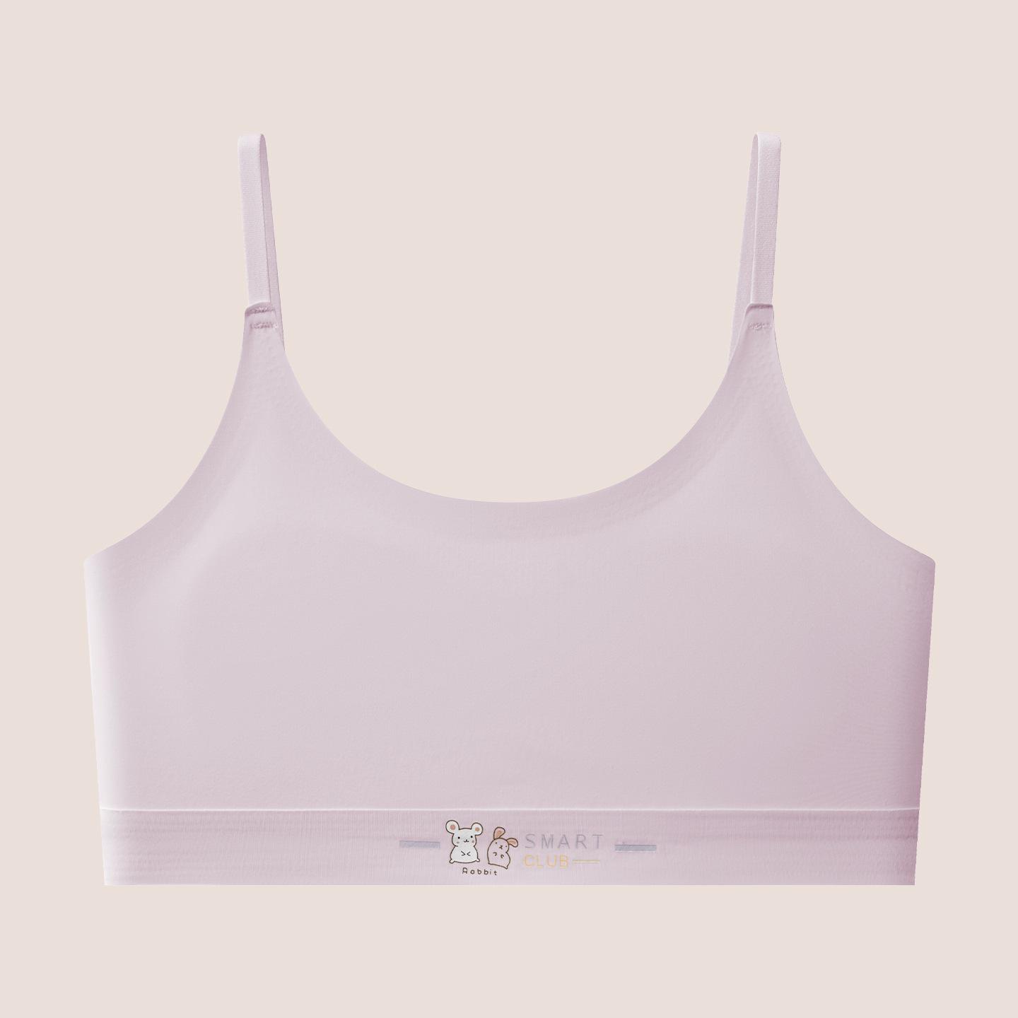 Girls  Cartoon Vest Bra, Ages 9-12, Fixed Cup, Junior High Development Stage XL (85-105 jin)