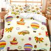 Hot Air Balloon Duvet Cover Set Single King Cartoon Animal Bedding Set Cute Sika Deer Elephant Comforter Cover For Kids Teens