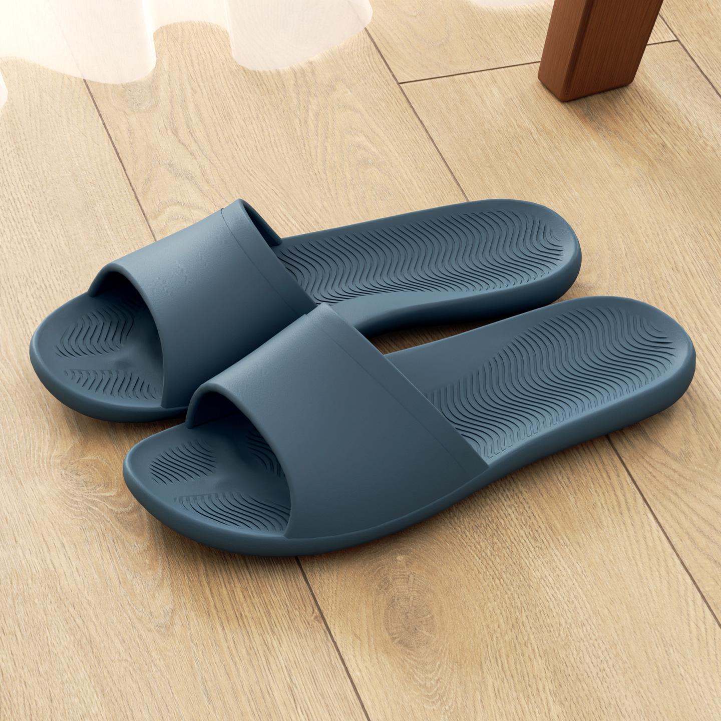 Women Home Slippers Flat Casual Foldable Slides Comfortable Non-slip Men Slippers L чёрный