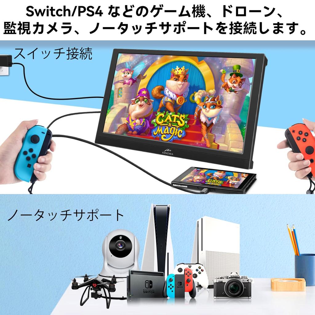 inch touch mobile monitor with screen Kenowa IPS portable monitor FHD resolution gaming monitor touch function PC monitor lightweight display standard