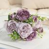 Artificial Persian Rose Bouquets - 5-Head Faux Roses for Home and Wedding Décor