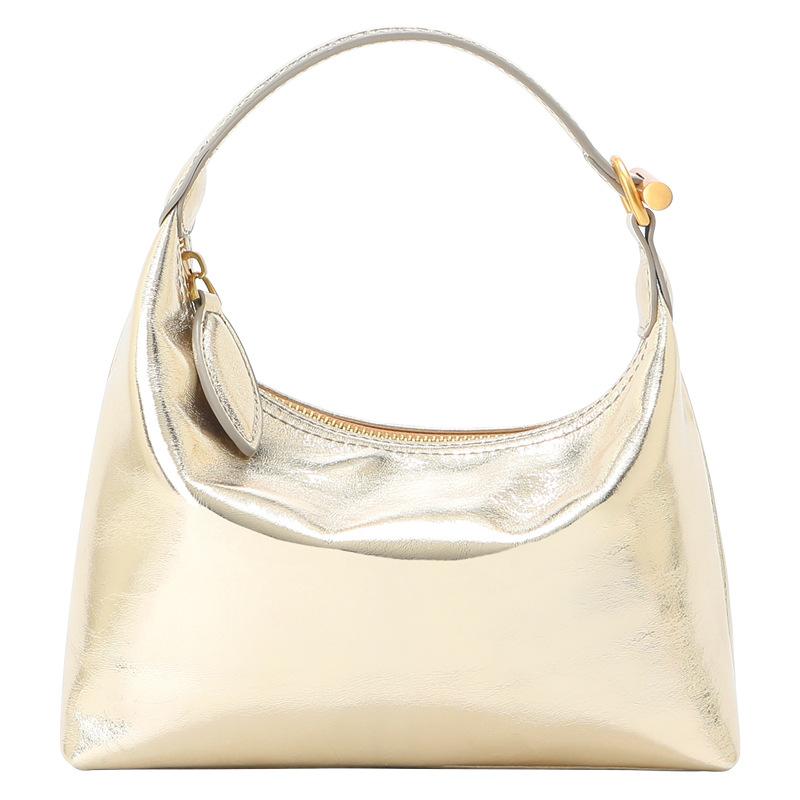 Niche cowhide handbag women's high-end leather underarm bag simple commuter handbag single shoulder crossbody lunch box bag