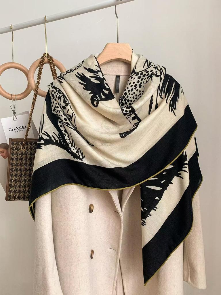 Mulberry silk 111 silk wool large square scarf collection hand-curled high-end gift silk scarf women's autumn shawl