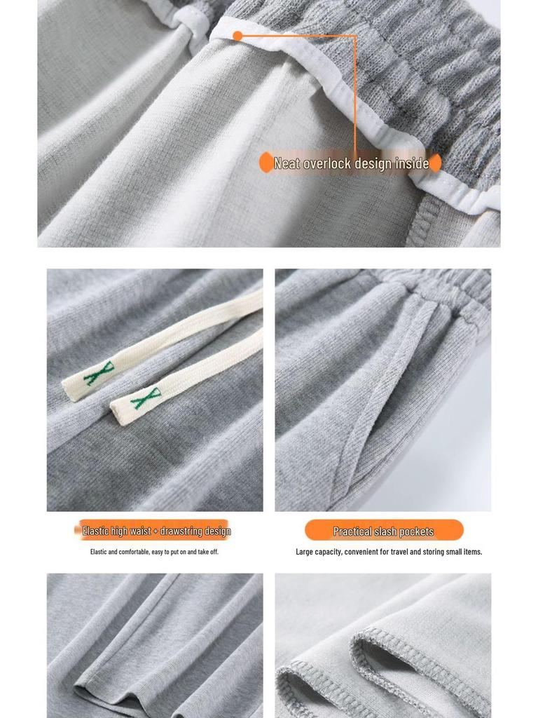 Women's 2025 Spring/Fall Straight Wide-Leg Drawstring High-Waisted Floor-Length Slimming Sweatpants
