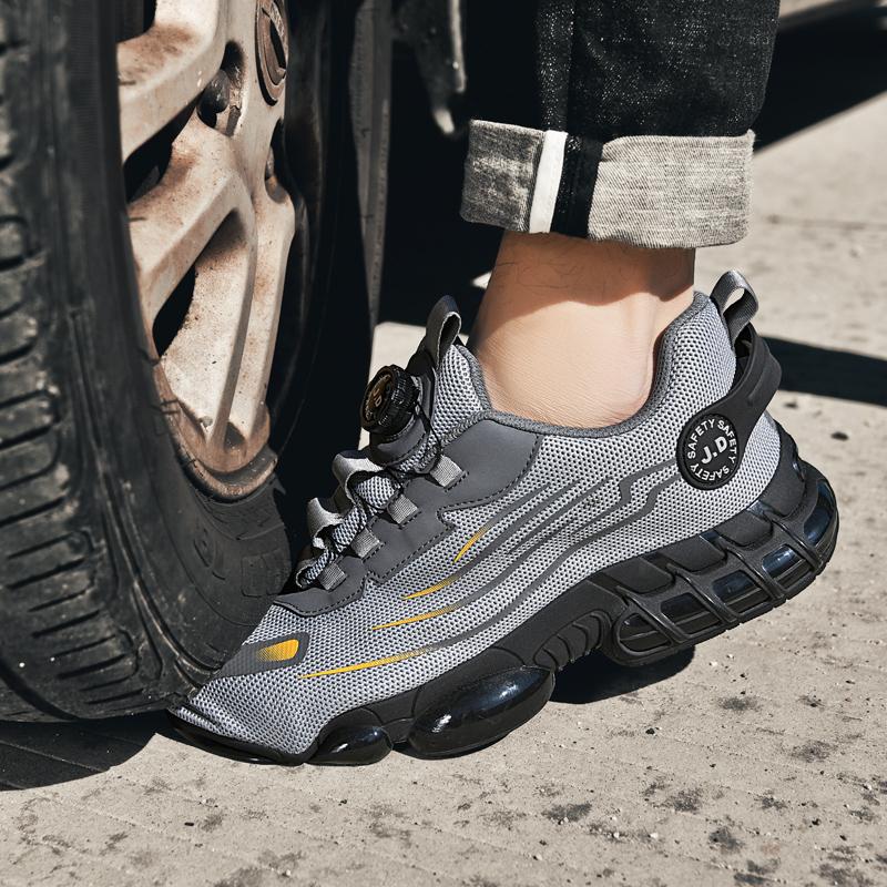Anti-skli vernesko menn Ståltå joggesko Punkteringssikker dreieknapp Sikkerhetsstøvler Mann Sport Arbeidssko Anti-smash