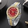 Luxury Men Watches Diamond Golden Watch Ladies Wrist Watch Rhinestone Hip-hop Diamond Bracelet Watch male Clock Relogio Feminino