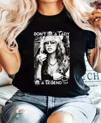 Sei keine Dame, sei eine Legende 100% Baumwolle T-Shirt Herren T-Shirts Oberteil Steviy Figurbetont Damen Retro Musik T-Shirt