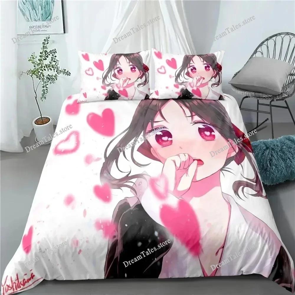 Anime Kaguya-sama Love Is War Miyuki Shirogane Bedding Set Boys Girls Twin Queen Size Duvet Cover Pillowcase Bed Kids Adult029