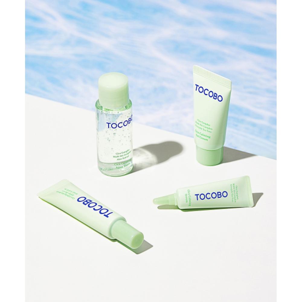 Tocobo Cica Beruhigendes Reise-Set 10ml Sonnenserum Set aus 4 Stück Mit LSF50+ PA++++ Kostenlose Netz-Tasche