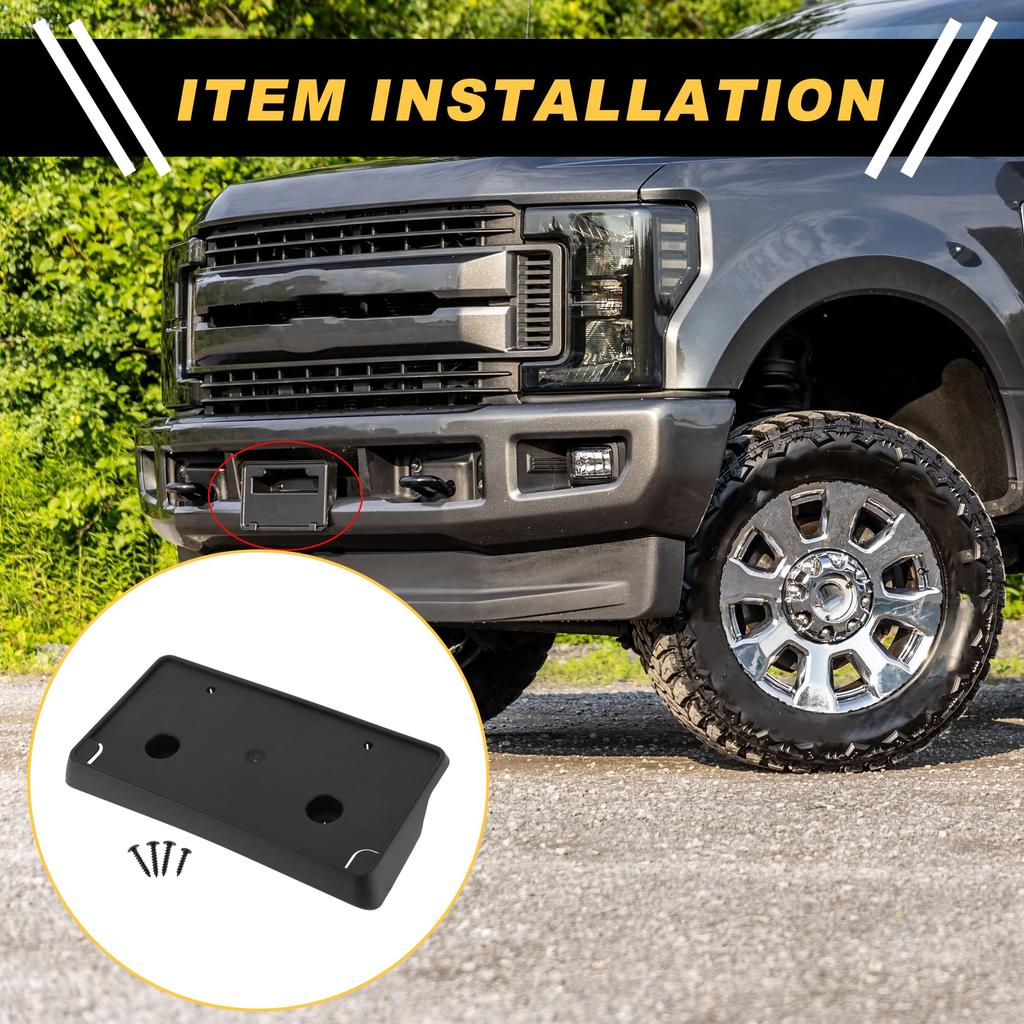 REPAIROCK Front Bumper License Plate Bracket for Dodge Ram 1500 (2013-2019), Plastic with Screws, 1 Set